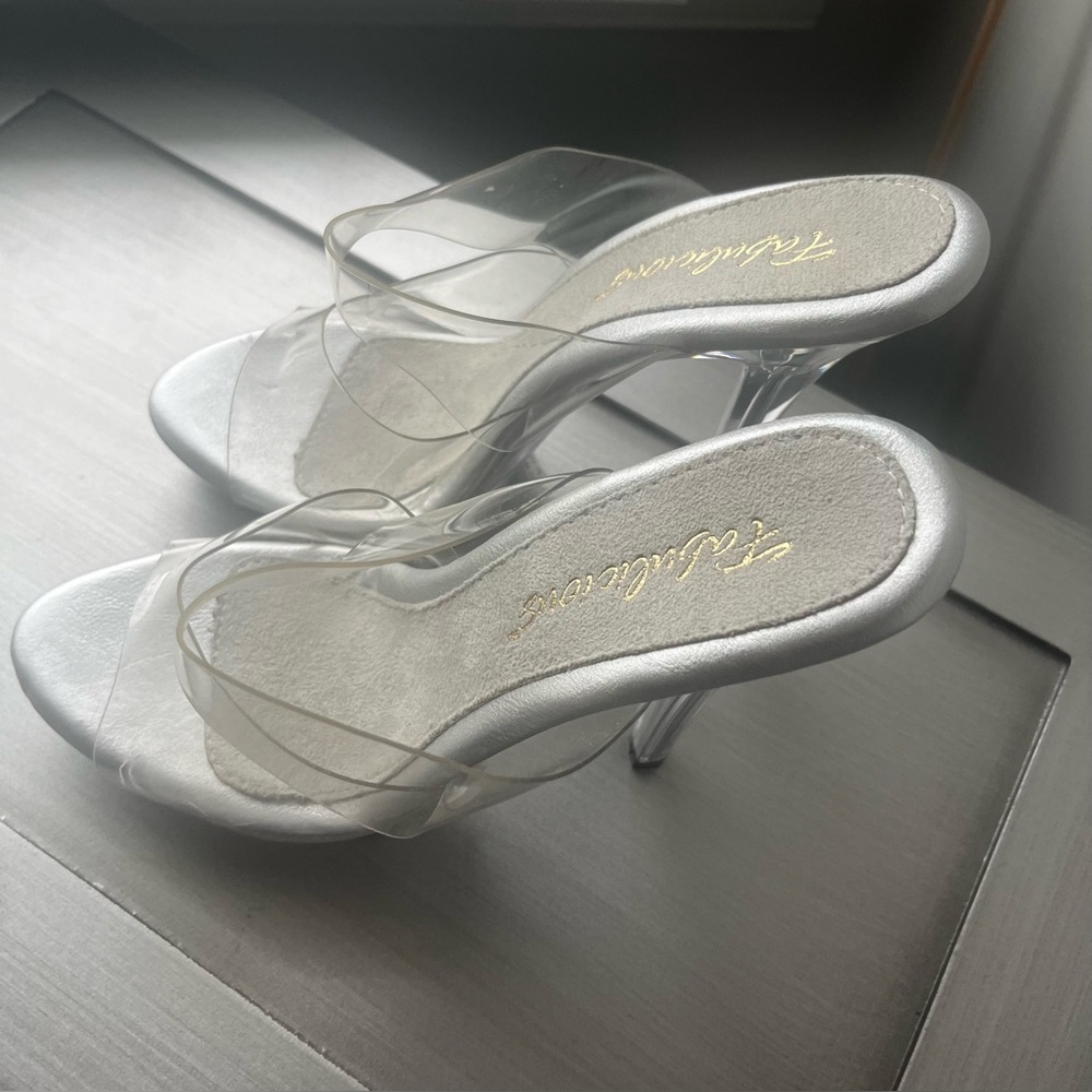 Fabulicious Elegant Clear Stiletto/Competition Heels Sz 7 - Picture 6 of 7